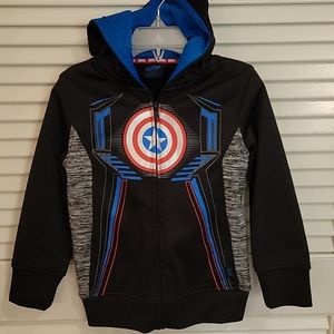 Marvel Captain America Zip Up Hoodie Jacket Sz 4